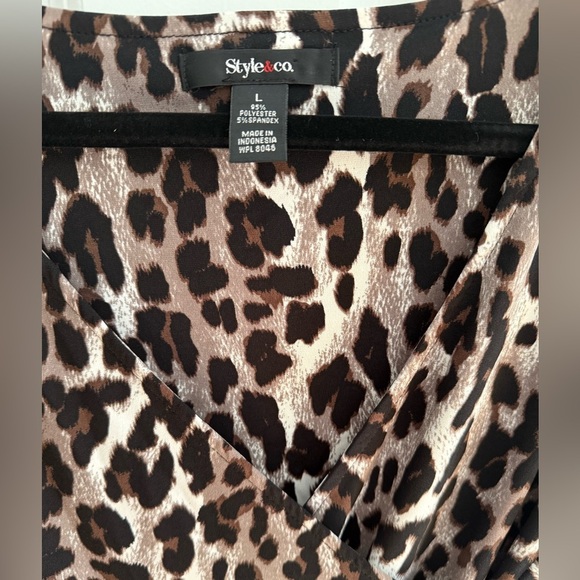Style & Co Animal Print Blouse – Size Large - Picture 6 of 8
